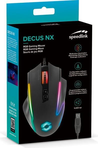 Actual product image Speedlink DECUS NX RGB Gaming Mouse, rubber-black (Cable)