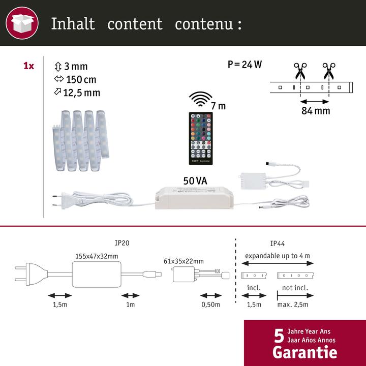 Image du produit Paulmann Kit MaxLED 1000 Stripe (Multicolore, 150 cm, Intérieur)