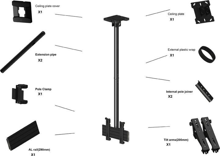 Produktbild Multibrackets M Ceiling Mount Pro MBC1U VESA 200 (Decke)