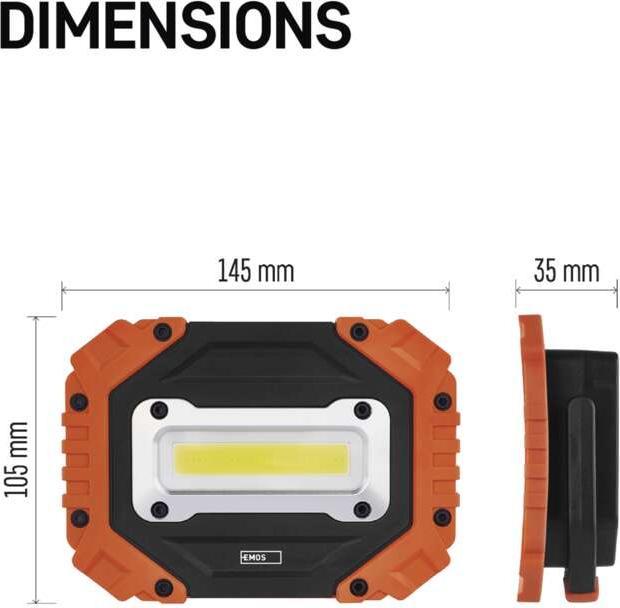 Produktbild Emos COB LED Arbeitsleuchte P4113, 700 lm, 4x AA (700 lm)