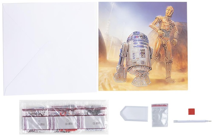 Actual product image Craft Buddy R2-D2 & C-3PO, Card 18x18cm Crystal Art
