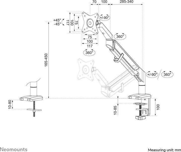 Produktbild Neomounts Desk Mount ultra flat (Tisch, 32", 9 kg)