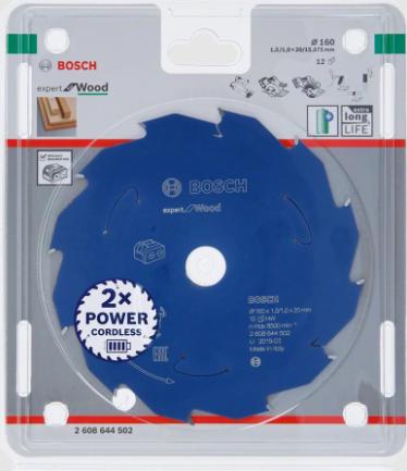 Produktbild Bosch Professional Zubehör Akku-Kreissägeblatt Expert for Wood, 140 x 1,8/1,3 x 20, 24 Zähne