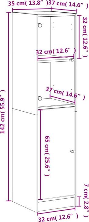 Image du produit vidaXL Highboard (37 x 35 x 142 cm)
