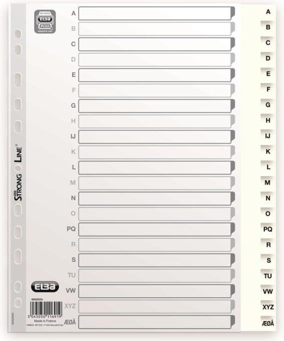Actual product image Elba Index Strong-Line® Basic A4 PP hvid A-Å