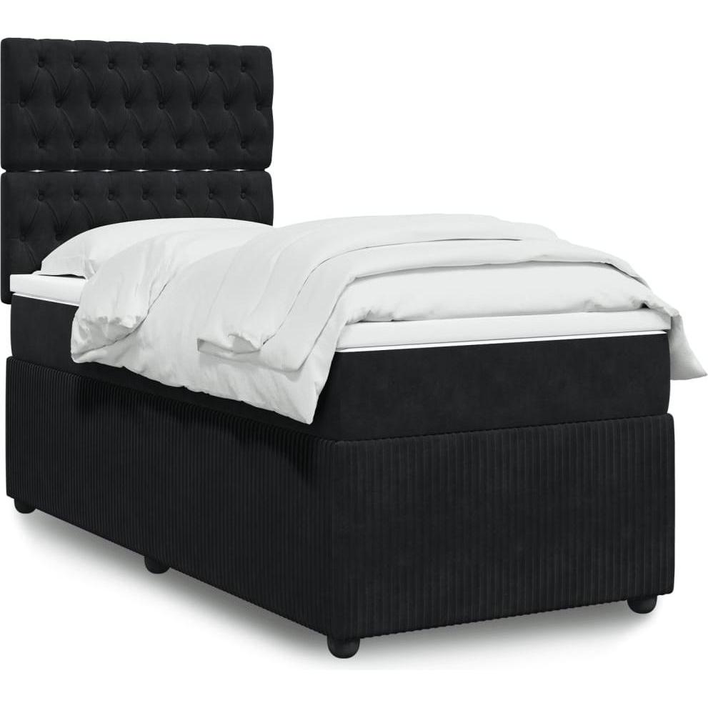 VidaXL, Bett, Bo x springbett mit Matratze 100 x 200 cm Samt (100 x 200 cm)