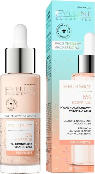 Immagine prodotto Eveline Serum Shot 5% Siero alla caffeina per le borse sotto gli occhi e le palpebre 30Ml (30 ml, Crema da giorno)