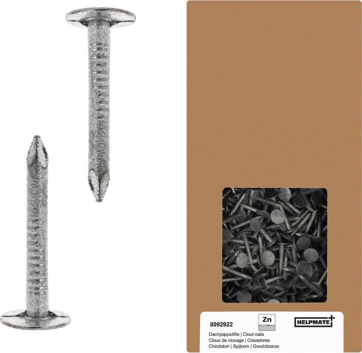 Image du produit Helpmate Dachpappnägel 2x16, verzinkt, 1000 Gramm (1000 pièce(s), 16 mm)