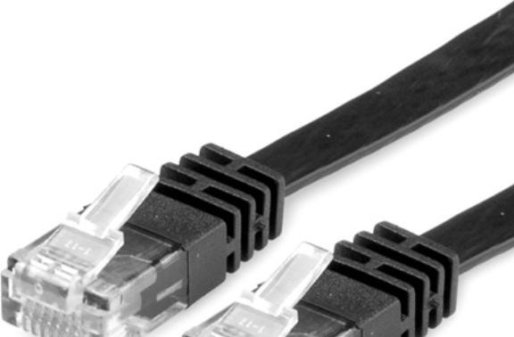 Actual product image Value UTP patch cable cat.6, flat, black 2m (U/FTP, CAT6, 2 m)