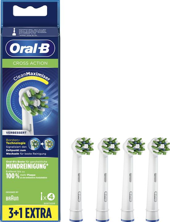 Actual product image Oral-B Cross Action white 3+1 extra brush with CleanMaximiser bristles (4 x)