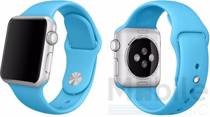 Actual product image Hermex Apple Watch 40mm / 38mm silicone strap S/M BLUE (38 mm, 40 mm, Silicone)