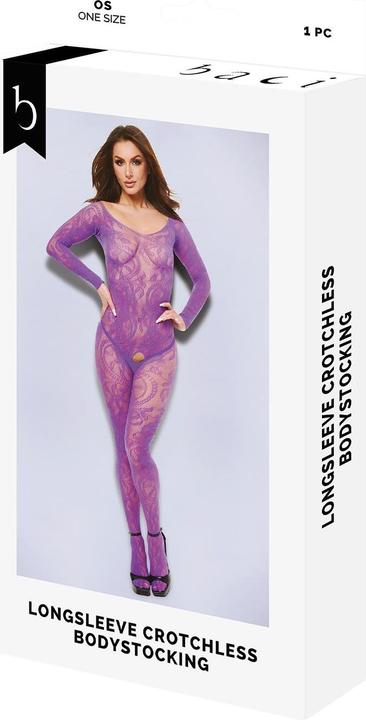 Produktbild Baci XGEN Longsleeve Crotchless Bodystocking - Purple (One Size UK 2-14) - Provocative and Seductive Crot (One Size)