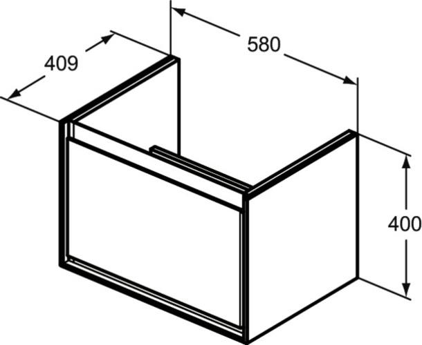 Produktbild Ideal Standard IDS Waschtischunterschrank CONNECT AIR 585mm f Cube Air 650mm we glänz. / we ma (58 x 41 x 40 cm)