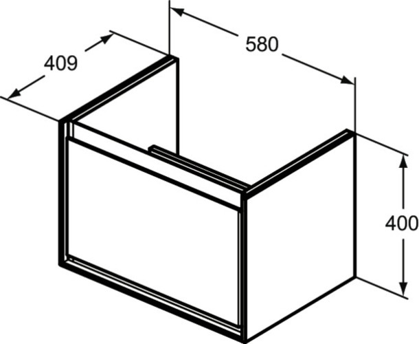 Immagine prodotto Ideal Standard IDS mobile lavabo CONNECT AIR 585mm f Cube Air 650mm bianco lucido / bianco ma (58 x 41 x 40 cm)