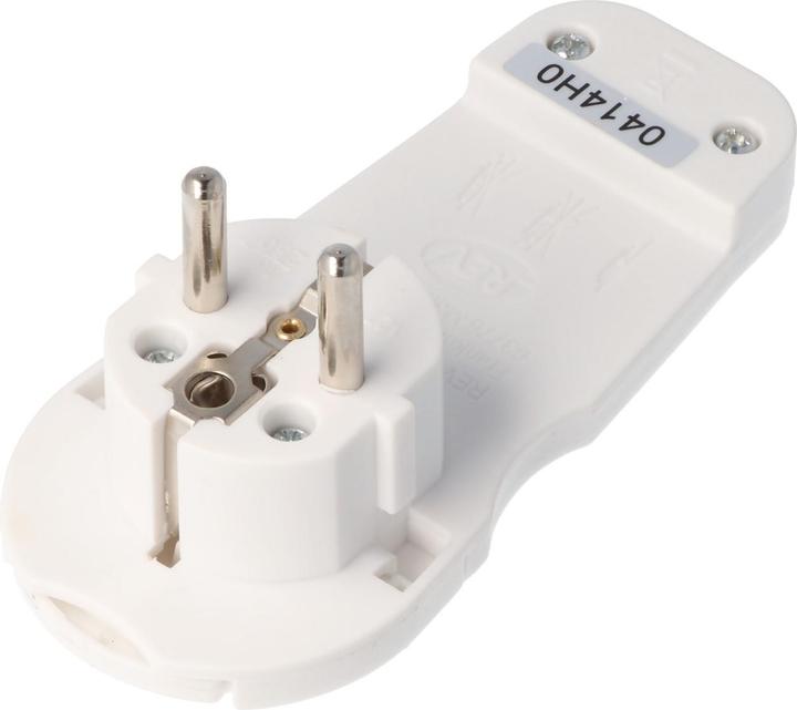 Actual product image AccuCell Schuko flat plug extra flat white Schuko angled plug