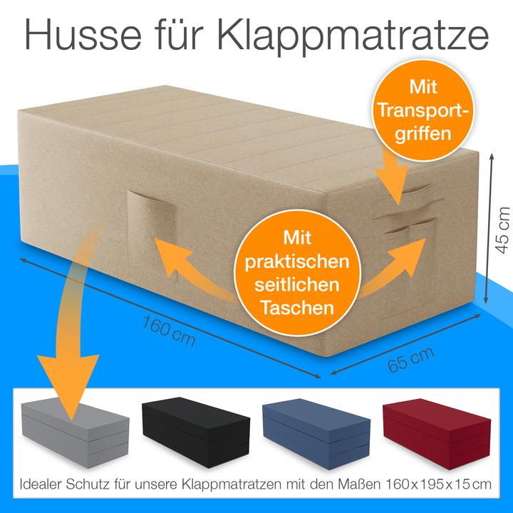 Image du produit Bestschlaf Housse pour matelas pliable (160 x 45 x 65 cm)