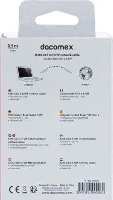 Produktbild Dacomex RJ45 CAT. 6 F/UTP network cable white - 0.5 m (F/UTP, CAT6, 0.50 m)