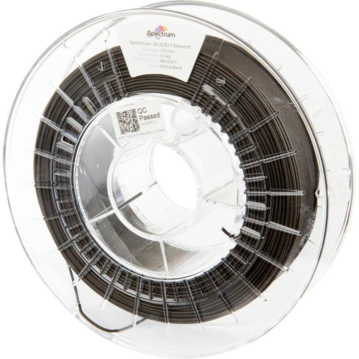 Produktbild Filament PLA WOOD ebony black 0.5kg 1.75mm (PLA, 1.75 mm, 500 g)