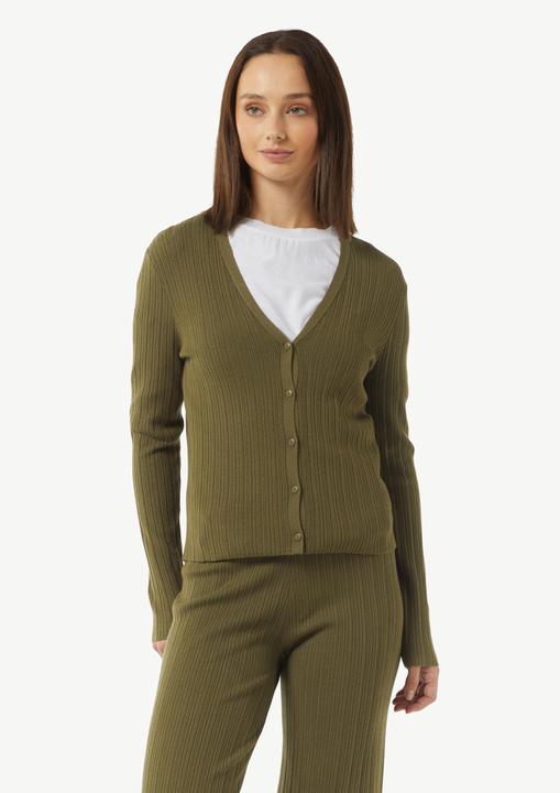 Actual product image Comma Strickjacke Gerippte Strickjacke im Slim Fit (36)