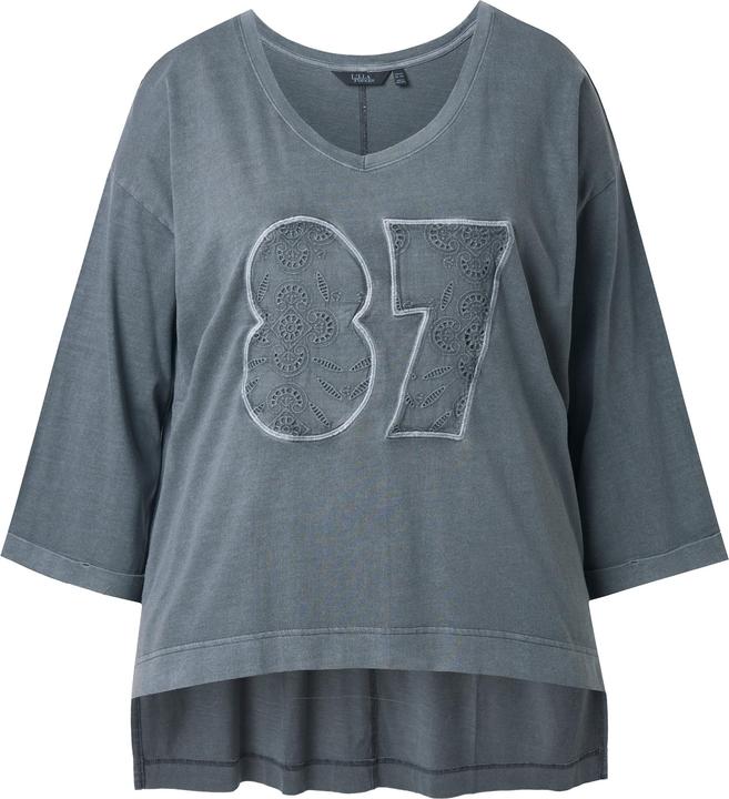 Immagine prodotto Ulla Popken Maglia dal taglio oversize con scollo a V, maniche a 3/4 e retro più lungo (46, 48)