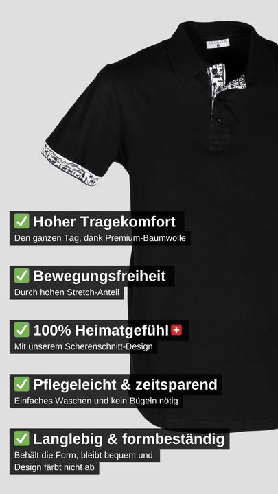 Produktbild Edelvetica Herren Scherenschnitt Polo Shirt Krageninnenseite & Armabschluss (S)