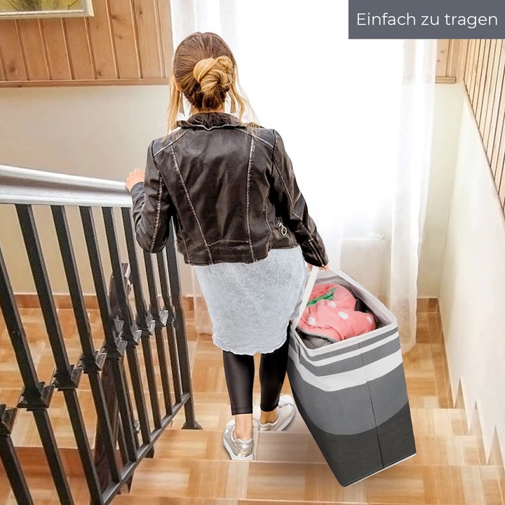 Produktbild König Design Wäschesack Wäschesammler Fächer Wäschebox Wäschetrenner Wäschesortierer 75 Liter (75 l)