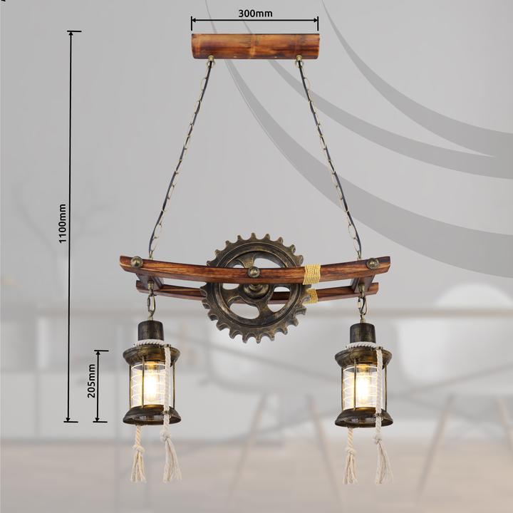 Productafbeelding Globo Hanglamp Abella antiek messing 2xE27 (E27)