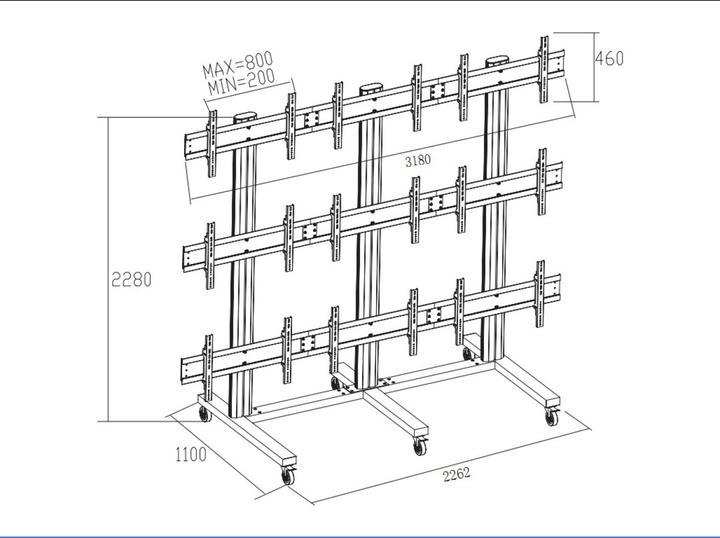 Image du produit Multibrackets M Public Video Wall Stand 9-écrans (40" - 55")