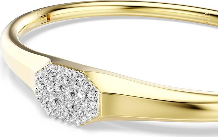Actual product image Swarovski Dextera Armreif Rundschliff Weiss Goldlegierungsschicht (16 cm, Swarovski Metal)