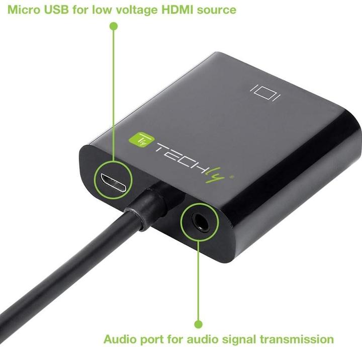 Produktbild Techly HDMI auf (VGA, Audio, 15 cm)
