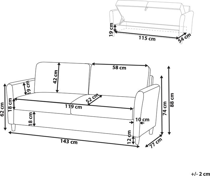 Produktbild Beliani Mare (2-Sitzer)