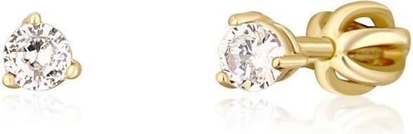 Actual product image JVD Charming gold-plated stud earrings with zircons SVLE1501XH2GO - Diameter: 0.5 cm (Gold-plated brass)