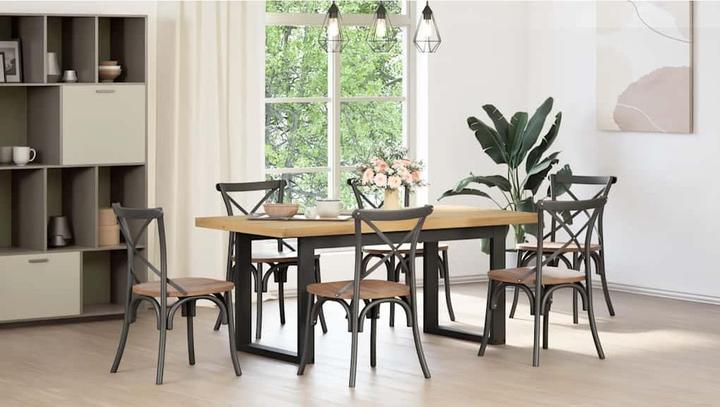 Produktbild VidaXL Esstisch NOAIN U-Form-Beine 180x90x75 cm Massivholz Kiefer (180 x 90 x 75 cm)