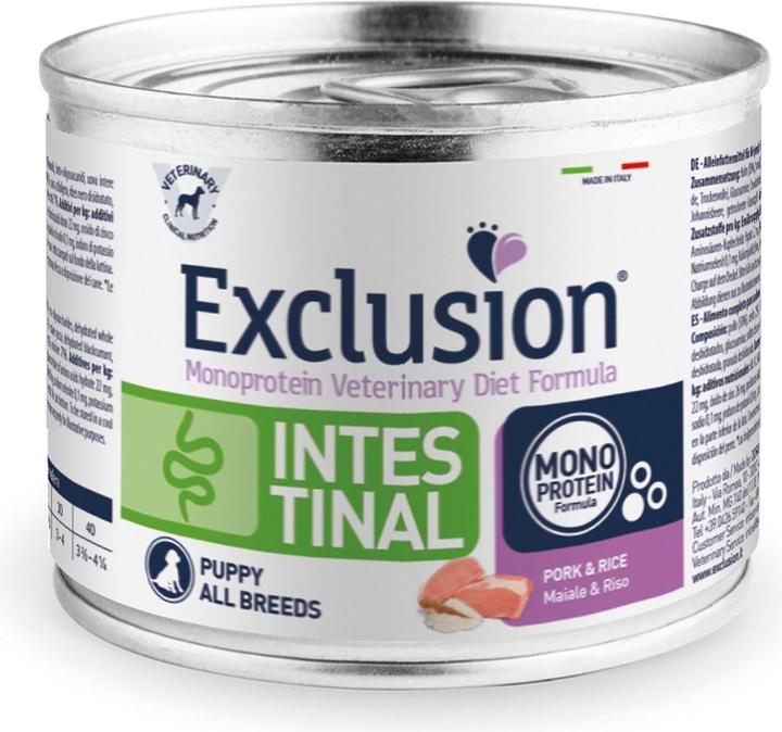 Immagine prodotto Exclusion Gastrointestinal Pork & Rice, Cucciolo tutte le razze (Junior, 24 pz., 4800 g)