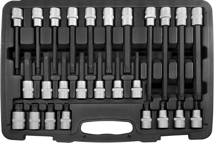 SW-Stahl 04424L Schraubendreheinsätze 1/2" Innenvielzahn M5-M16, 26-teilig l Schrauberbit Set teilig