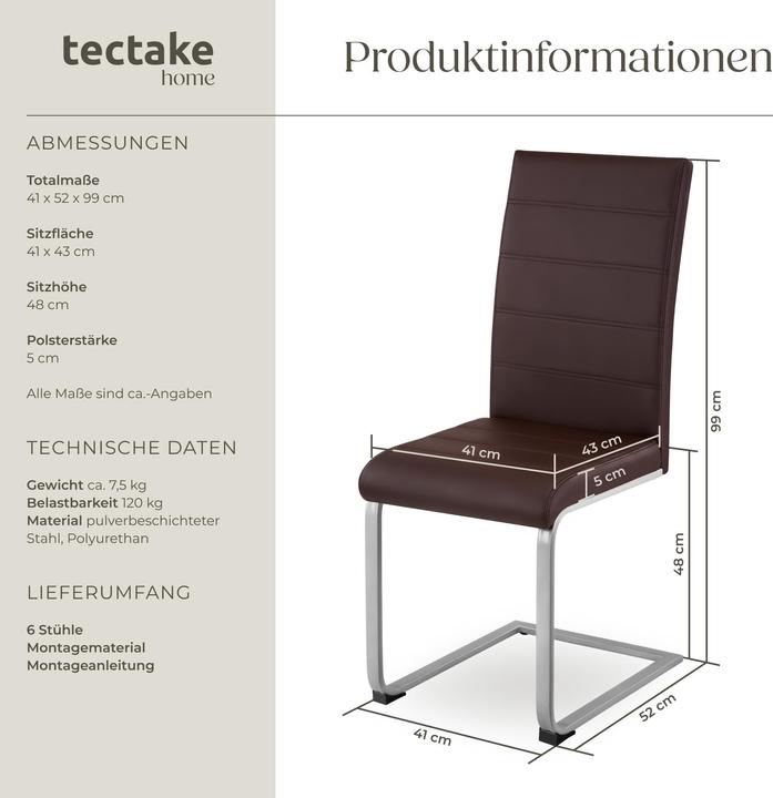 Immagine prodotto tectake 6x Schwingstuhl