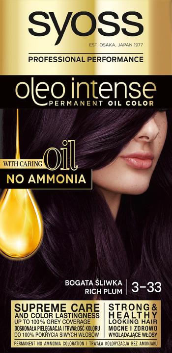 Actual product image Syoss Oleo Intense permanently colouring hair dye with oils 3-33 Rich Plum (3-33 Rich Plum)