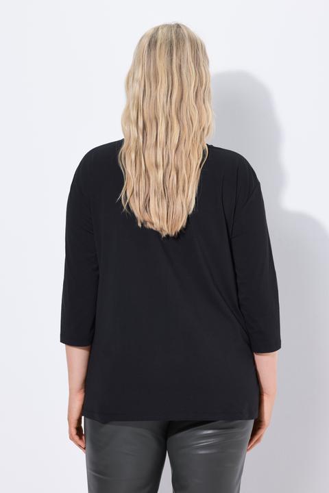 Actual product image Ulla Popken UPMV Letter Graphic 3/4 Sleeve Tee (50, 52)