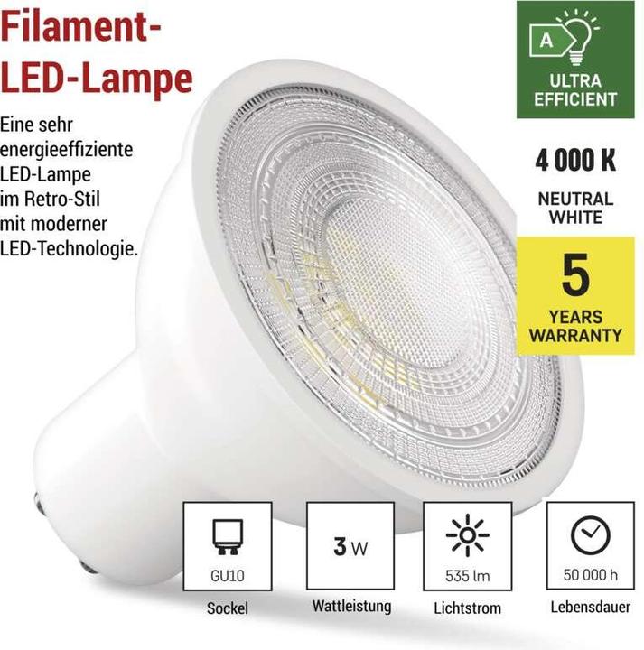 Produktbild Emos Classic (GU10, 3 W, 535 lm, 1 x, A)