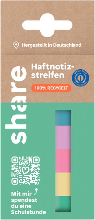 Share Haftnotizstreifen, 5x40 Blatt (140 x 15 mm)