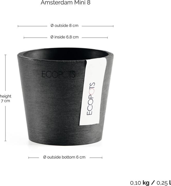Actual product image Ecopots Amsterdam Mini (8 cm)