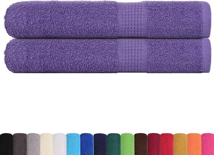 Immagine prodotto vidaXL Asciugamani 2 pezzi. Viola 100x200 cm 360 g/m² 100% cotone telo mare (100 x 200 cm)