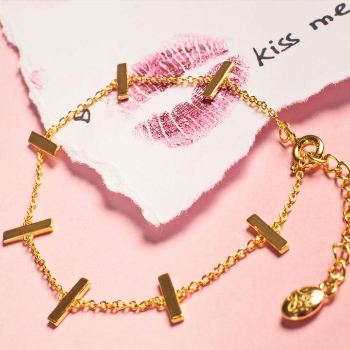 Immagine prodotto Candy Bracciale Tanea, argento 925, placcato oro (20 cm, Placcato oro 18k, Argento 925)