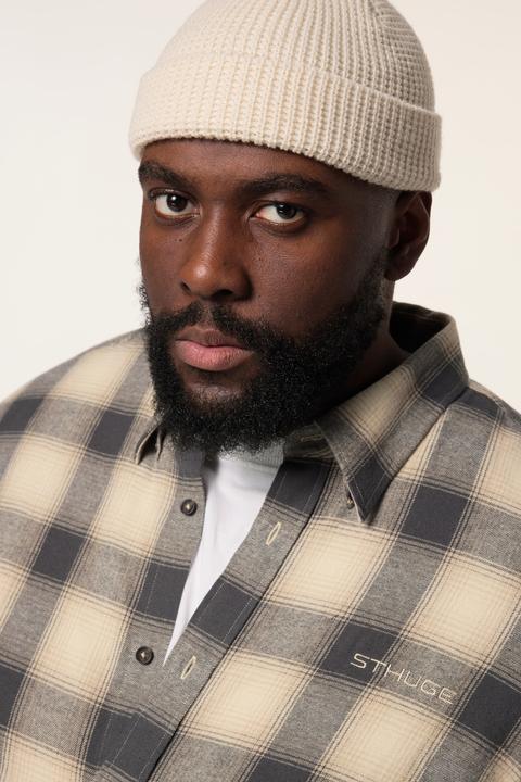 Actual product image Sthuge flannel check shirt, long sleeve, covered button-down collar, modern fit, up to 8 XL (6XL)