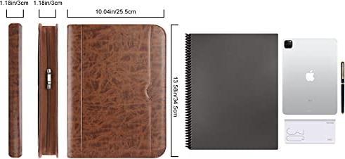 Image du produit Only-Bags.Store Écritoire A4 Mallette de conférence en faux cuir PU avec fermeture à glissière Porte-bloc Bloc-notes (A4)