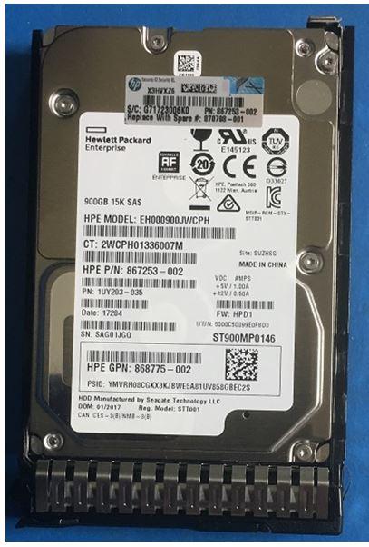 Actual product image HPE HDD 900GB 12G 15K SFF SAS (0.90 TB, 2.5")