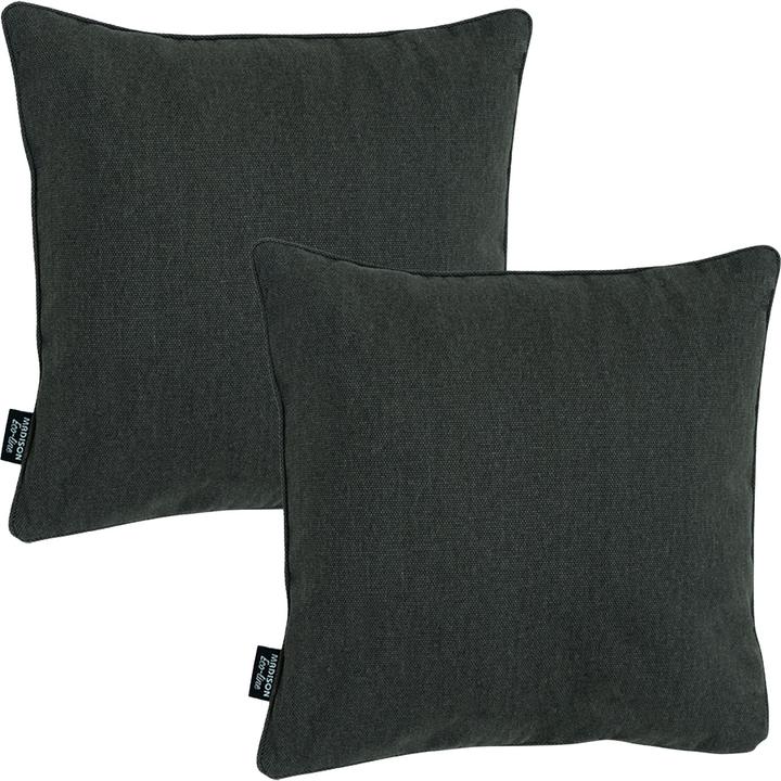 Produktbild Madison 2er-Set Deko-Kissen wasserabwesend, bequemes Outdoorkissen, dunkel grau, 50 x 50 x 10 cm (50 x 50 x 10 cm)