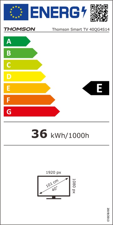 Etichetta energetica Thomson TV 40 Fhd Qled Smart T2/C2s2 Google TV Frameless (40", QLED, Full HD)