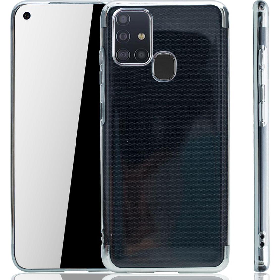 König Design Handyhülle für Samsung Galaxy A21s Schutzcase Backcover Bumper Etuis Case Silber (Samsung Galaxy A21s), Sma...
