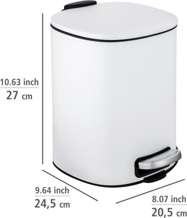 Actual product image Wenko Alassio Waste Bin 5.0 l white (5 l)